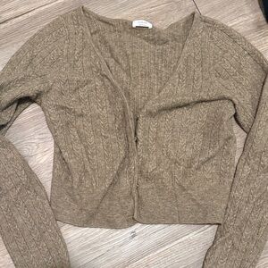 Wilfred Brown Cable Knit Cardigan